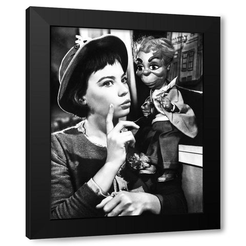 Leslie Caron Black Modern Wood Framed Art Print with Double Matting by Hollywood Photo Archive