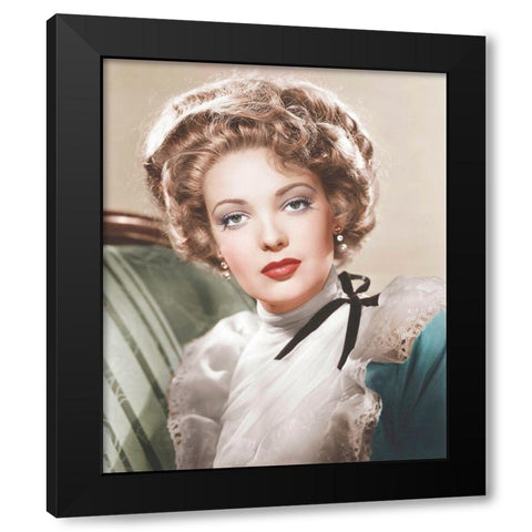 Linda Darnell Black Modern Wood Framed Art Print by Hollywood Photo Archive