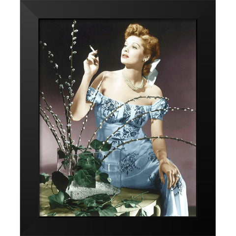 Lucille Ball Black Modern Wood Framed Art Print by Hollywood Photo Archive
