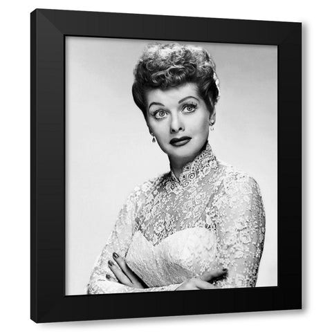 Lucille Ball Black Modern Wood Framed Art Print by Hollywood Photo Archive