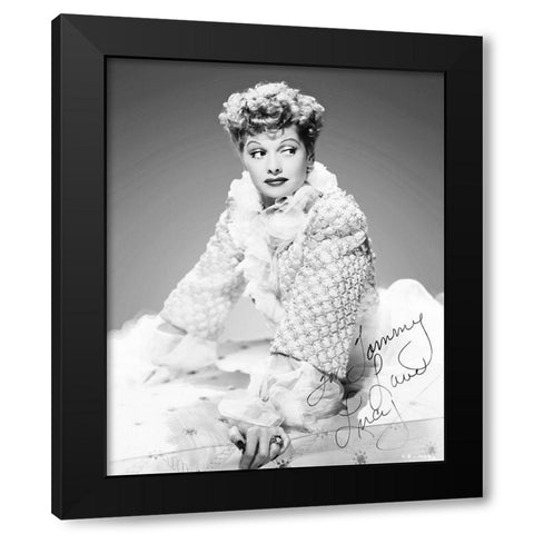 Lucille Ball Black Modern Wood Framed Art Print with Double Matting by Hollywood Photo Archive