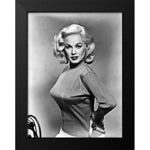 Mamie Van Doren Black Modern Wood Framed Art Print by Hollywood Photo Archive