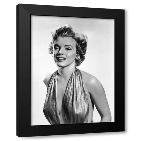Marilyn Monroe Black Modern Wood Framed Art Print by Hollywood Photo Archive