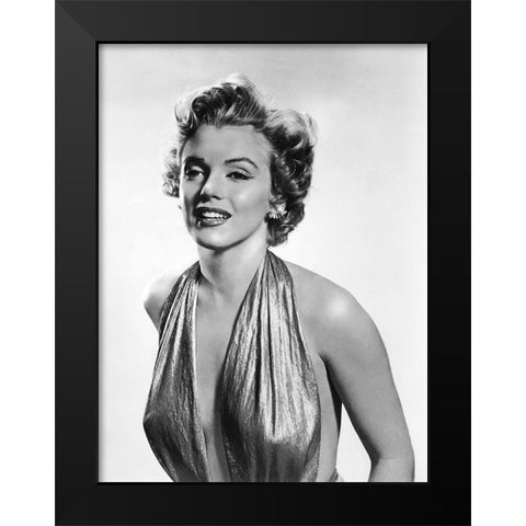 Marilyn Monroe Black Modern Wood Framed Art Print by Hollywood Photo Archive