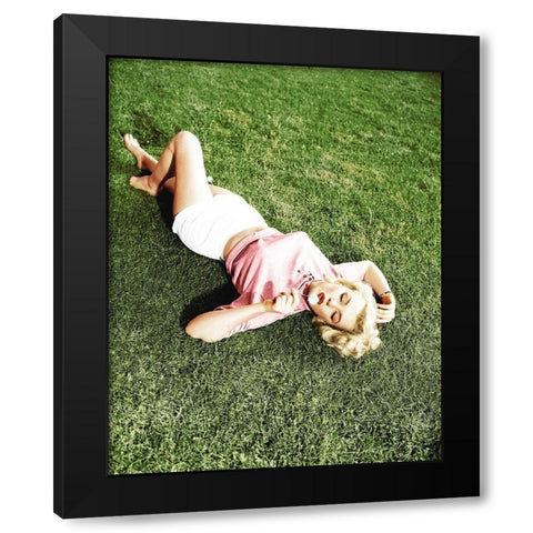 Marilyn Monroe Black Modern Wood Framed Art Print by Hollywood Photo Archive