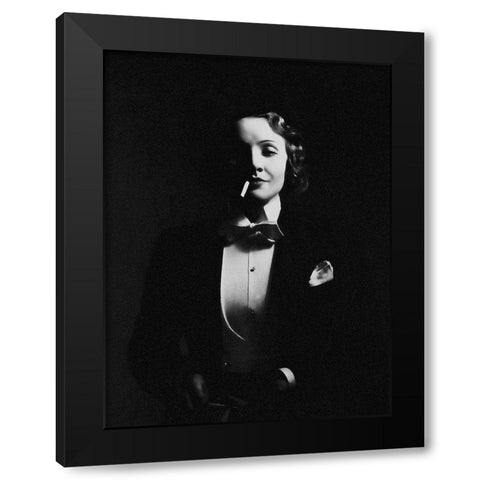 Marlene Dietrich in Top Hat Black Modern Wood Framed Art Print with Double Matting by Hollywood Photo Archive