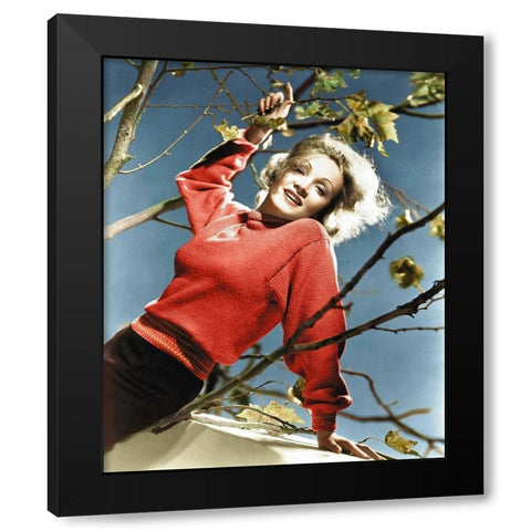 Marlene Dietrich Black Modern Wood Framed Art Print by Hollywood Photo Archive