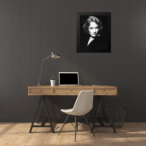 Marlene Dietrich Black Modern Wood Framed Art Print by Hollywood Photo Archive