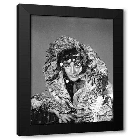 Marlene Dietrich - Golden Earrings Black Modern Wood Framed Art Print with Double Matting by Hollywood Photo Archive