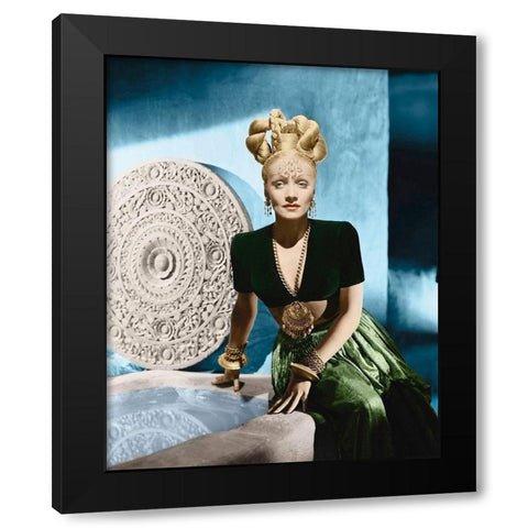 Marlene Dietrich Black Modern Wood Framed Art Print by Hollywood Photo Archive