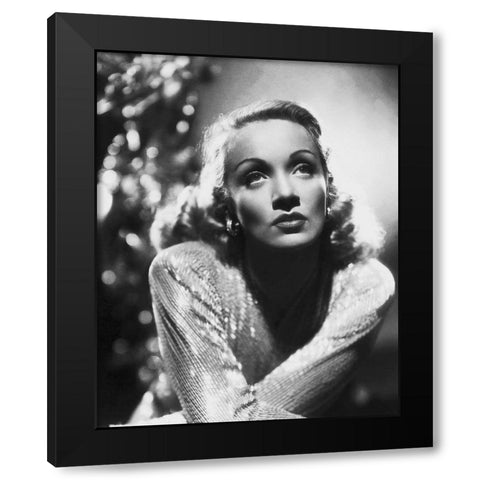 Marlene Dietrich Black Modern Wood Framed Art Print by Hollywood Photo Archive