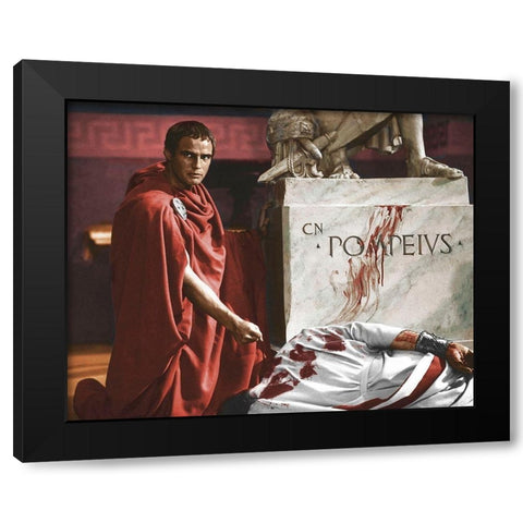 Marlon Brando Black Modern Wood Framed Art Print by Hollywood Photo Archive