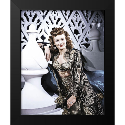 Maureen OHara in Sinbad the Sailor Black Modern Wood Framed Art Print by Hollywood Photo Archive