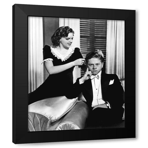 Mickey Rooney with Judy Garland Black Modern Wood Framed Art Print by Hollywood Photo Archive