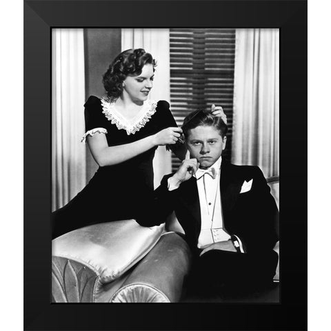 Mickey Rooney with Judy Garland Black Modern Wood Framed Art Print by Hollywood Photo Archive
