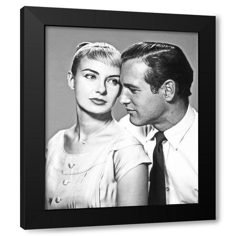 Paul Newman Black Modern Wood Framed Art Print by Hollywood Photo Archive
