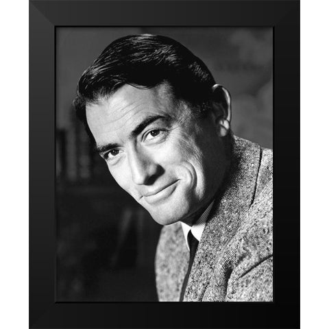 Gregory Peck Black Modern Wood Framed Art Print by Hollywood Photo Archive