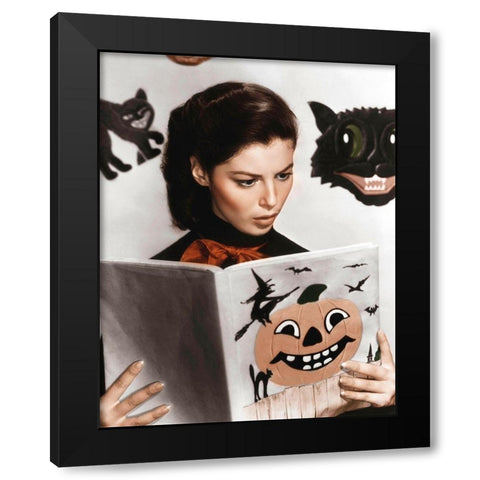 Pier Angeli Black Modern Wood Framed Art Print with Double Matting by Hollywood Photo Archive