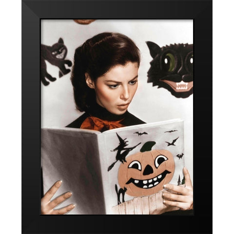 Pier Angeli Black Modern Wood Framed Art Print by Hollywood Photo Archive