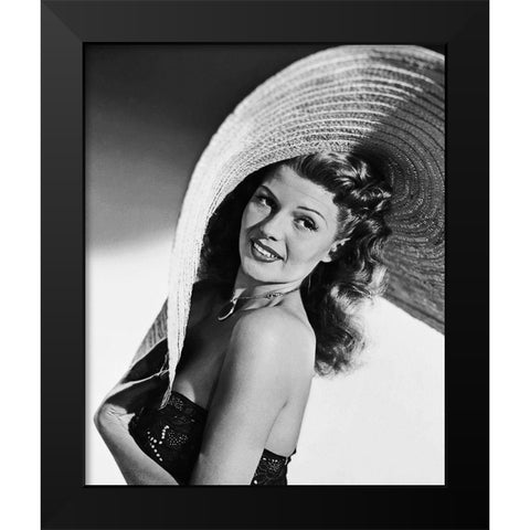 Rita Hayworth Black Modern Wood Framed Art Print by Hollywood Photo Archive