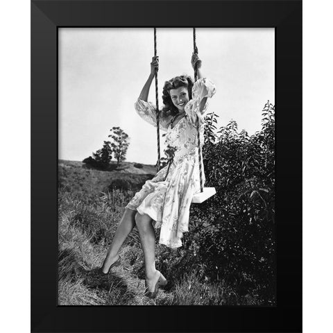 Rita Hayworth Black Modern Wood Framed Art Print by Hollywood Photo Archive