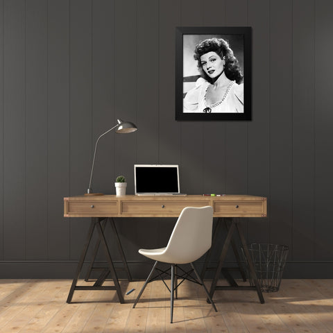 Rita Hayworth Black Modern Wood Framed Art Print by Hollywood Photo Archive