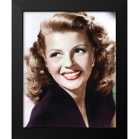 Rita Hayworth Black Modern Wood Framed Art Print by Hollywood Photo Archive