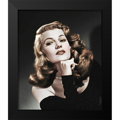 Rita Hayworth Black Modern Wood Framed Art Print by Hollywood Photo Archive