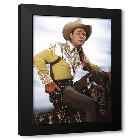 Roy Rogers Black Modern Wood Framed Art Print by Hollywood Photo Archive