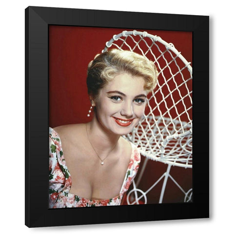Shirley Jones Black Modern Wood Framed Art Print with Double Matting by Hollywood Photo Archive
