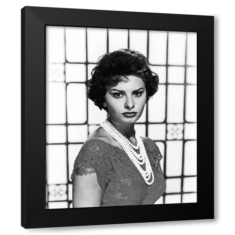 Sophia Loren Black Modern Wood Framed Art Print by Hollywood Photo Archive