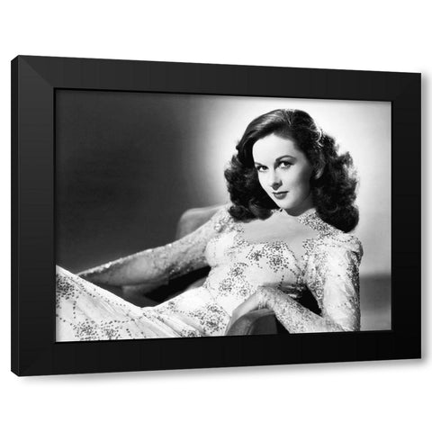 Susan Hayward Black Modern Wood Framed Art Print with Double Matting by Hollywood Photo Archive