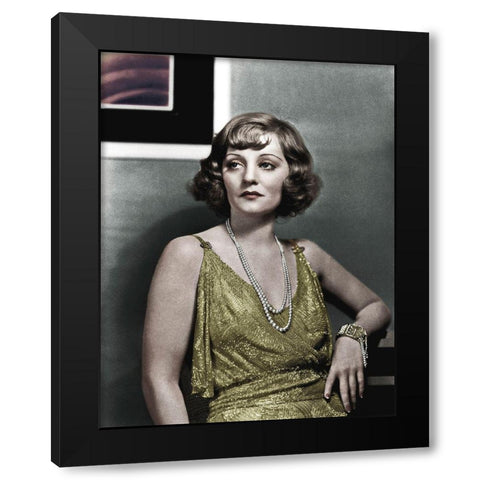 Tallulah Bankhead Black Modern Wood Framed Art Print by Hollywood Photo Archive