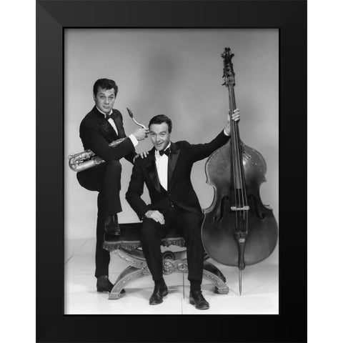 Some Like it Hot - Tony Curtis and Jack Lemmon Black Modern Wood Framed Art Print by Hollywood Photo Archive