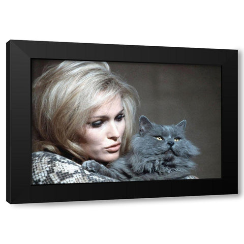Ursula Andress Black Modern Wood Framed Art Print with Double Matting by Hollywood Photo Archive
