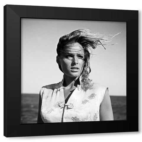 Ursula Andress - Dr. No Black Modern Wood Framed Art Print by Hollywood Photo Archive