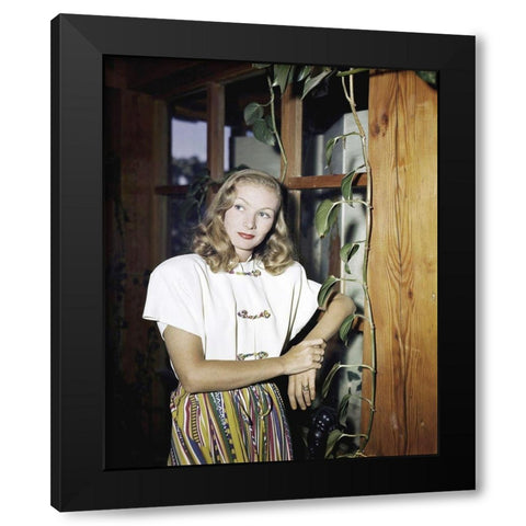 Veronica Lake Black Modern Wood Framed Art Print by Hollywood Photo Archive