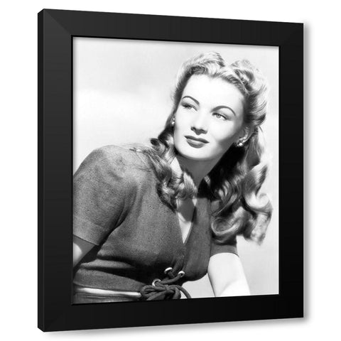 Veronica Lake Black Modern Wood Framed Art Print by Hollywood Photo Archive