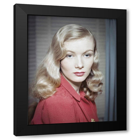 Veronica Lake Black Modern Wood Framed Art Print by Hollywood Photo Archive