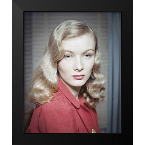 Veronica Lake Black Modern Wood Framed Art Print by Hollywood Photo Archive