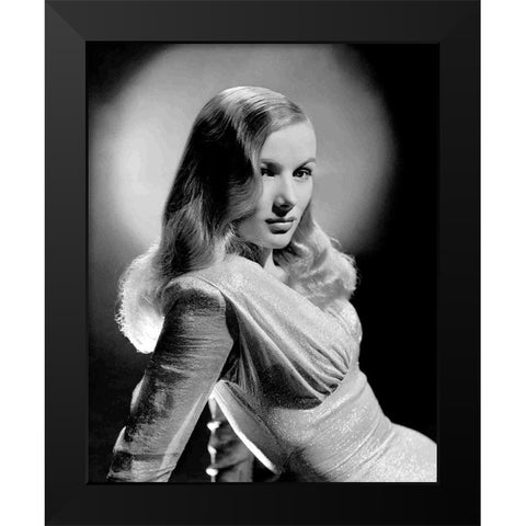 Veronica Lake Black Modern Wood Framed Art Print by Hollywood Photo Archive