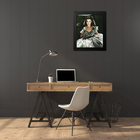Vivien Leigh - Gone With The Wind Black Modern Wood Framed Art Print by Hollywood Photo Archive