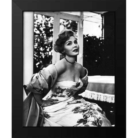 Zsa Zsa Gabor Black Modern Wood Framed Art Print by Hollywood Photo Archive