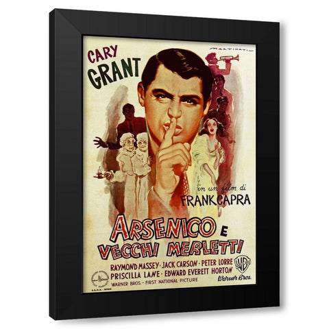 Italian - Arsenic and Old Lace - Cary Grant Black Modern Wood Framed Art Print by Hollywood Photo Archive
