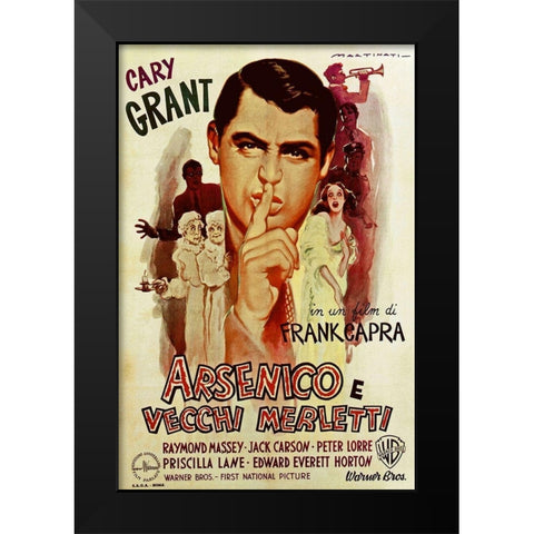Italian - Arsenic and Old Lace - Cary Grant Black Modern Wood Framed Art Print by Hollywood Photo Archive