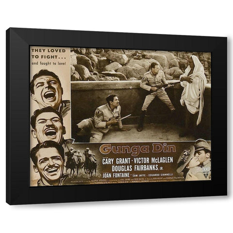 Cary Grant - Gunga Din Black Modern Wood Framed Art Print by Hollywood Photo Archive