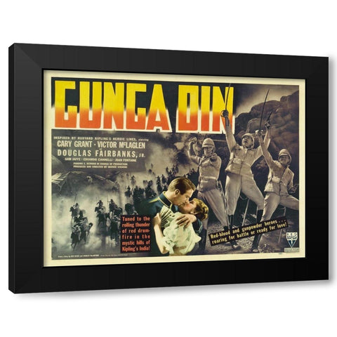 Cary Grant - Gunga Din Black Modern Wood Framed Art Print by Hollywood Photo Archive