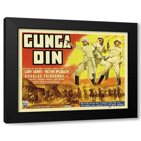 Cary Grant - Gunga Din Black Modern Wood Framed Art Print by Hollywood Photo Archive