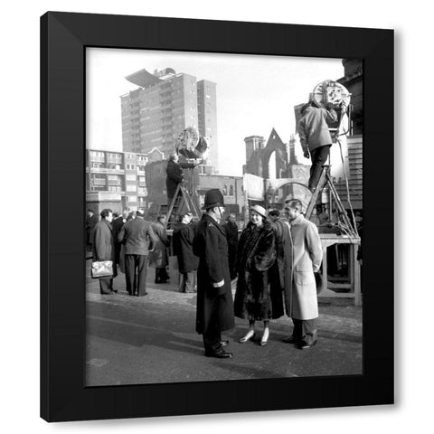 Cary Grant and Ingid Bergman in London Black Modern Wood Framed Art Print with Double Matting by Hollywood Photo Archive