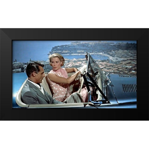 Cary Grant - To Catch A Thief Black Modern Wood Framed Art Print by Hollywood Photo Archive